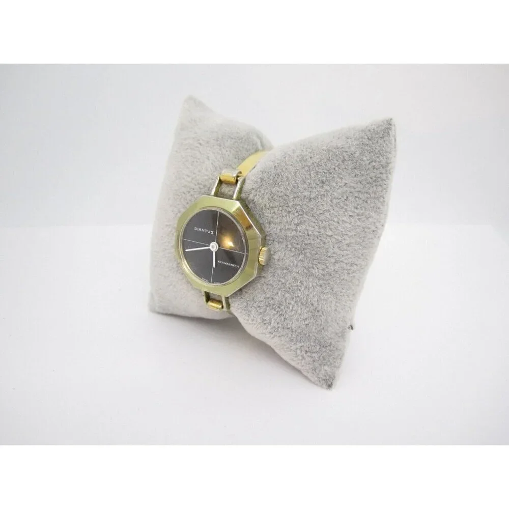 Vtg Women Diantus Hand Wind Mechanical Analog 27mm Round Watch (H450)